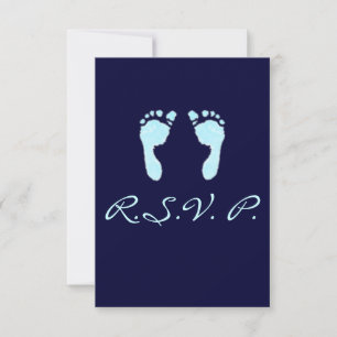 Baby Footprints (Boy) RSVP Card
