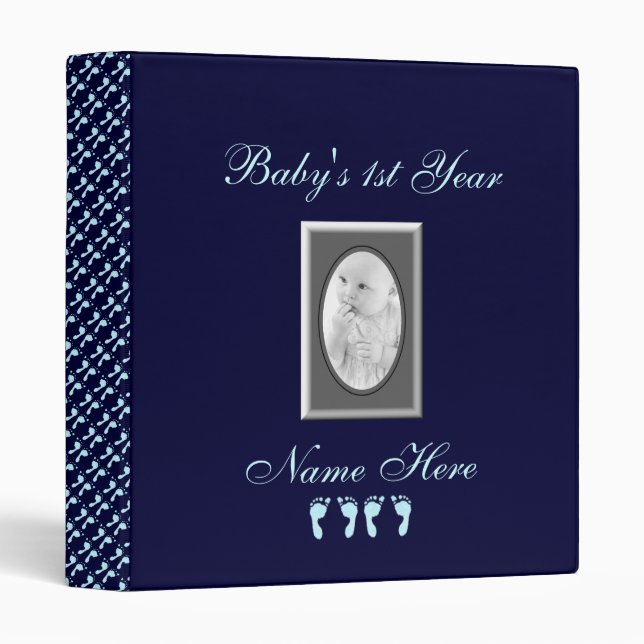 Baby Footprints (Boy Twins) Binder (Front/Spine)