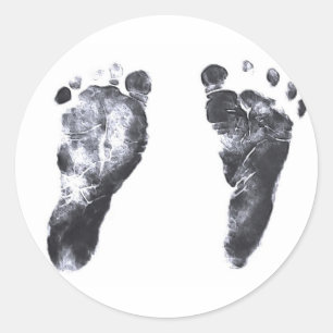 Baby Footprints Classic Round Sticker