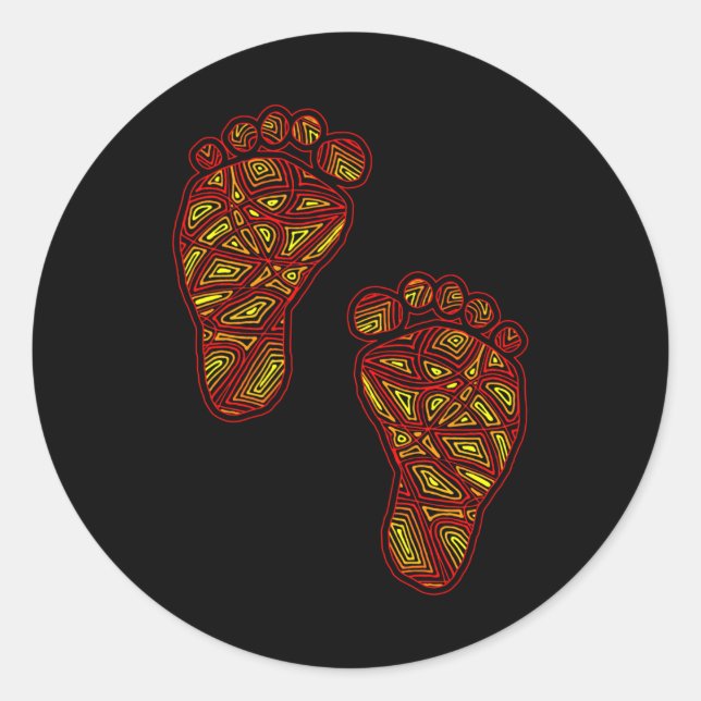 Baby Footprints Classic Round Sticker (Front)