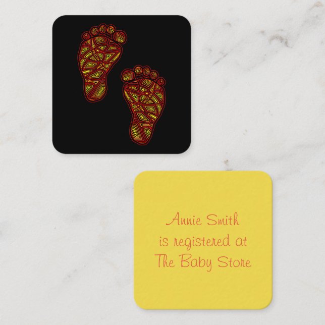 Baby Footprints Enclosure Card (Front/Back)