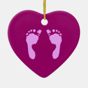 Baby Footprints (Girl) Ceramic Ornament