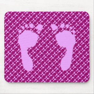 Baby Footprints (Girl) Mouse Pad