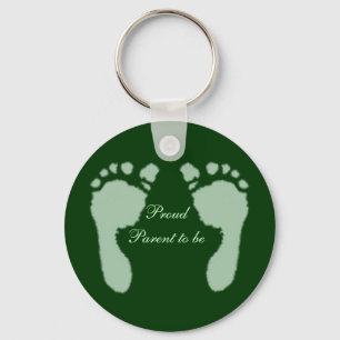 Baby Footprints (Green) Keychain