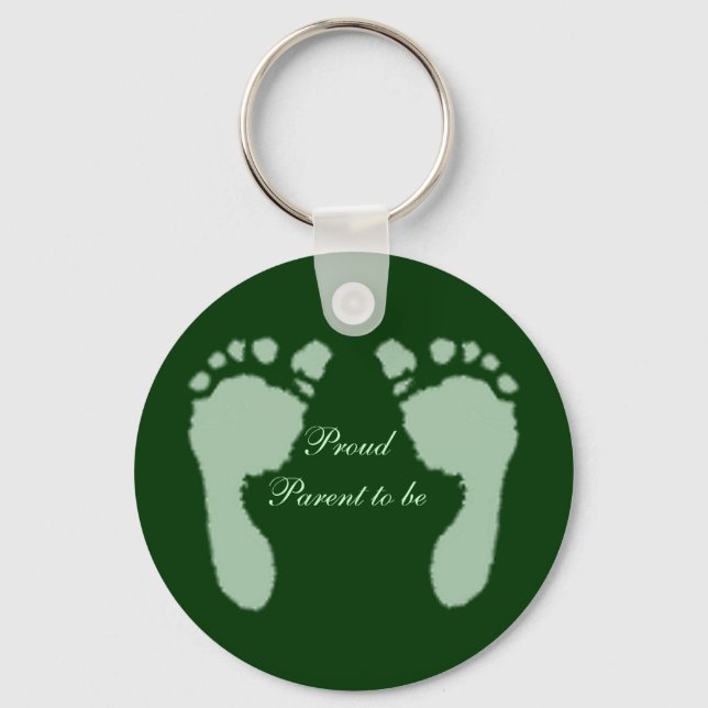 Baby Footprints (Green) Keychain (Front)