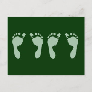 Baby Footprints (Green Twins) Postcard
