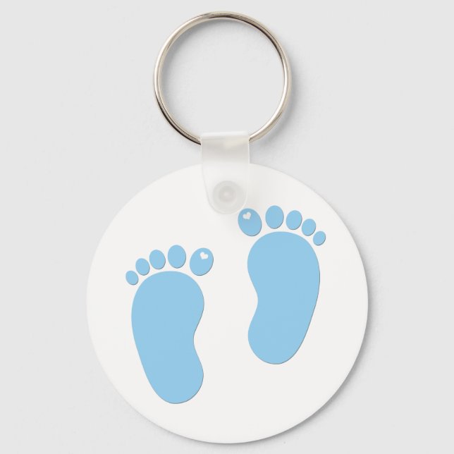 Baby footprints. It's a Boy Keychain (Front)