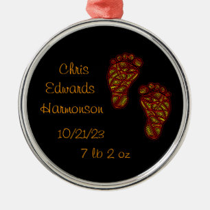 Baby Footprints Metal Ornament