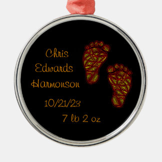 Baby Footprints Metal Ornament