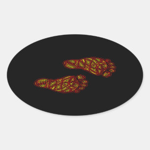 Baby Footprints Oval Sticker