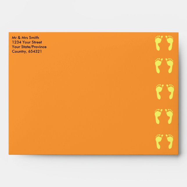 Baby Footprints (Yellow) Envelopes (Front)
