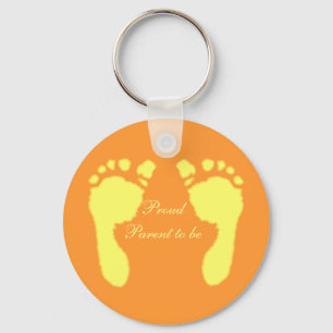 Baby Footprints (Yellow) Keychain