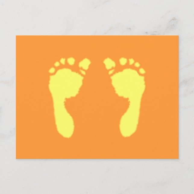 Baby Footprints (Yellow) Postcard (Front)