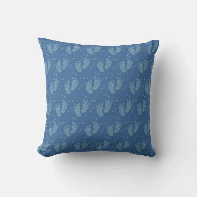 Baby footsteps pattern throw pillow (Front)