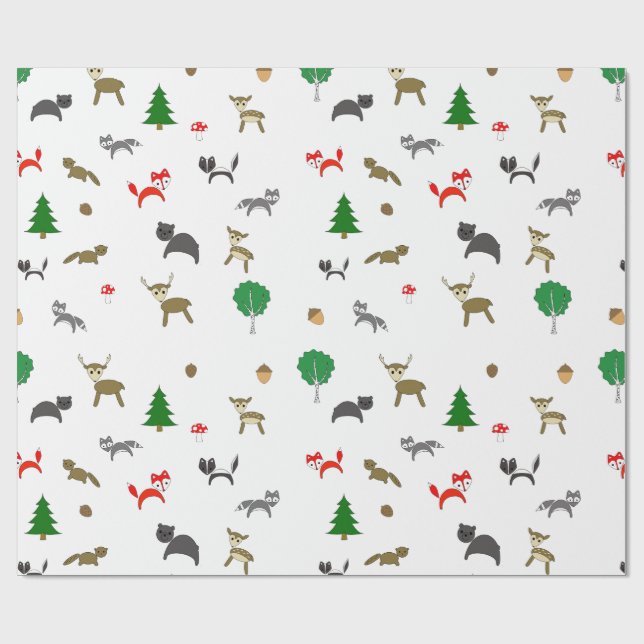 Baby Forest Animal Wrapping Paper (Flat)