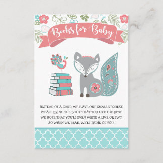 Baby Fox Books for Baby Book Request Insert Invitation