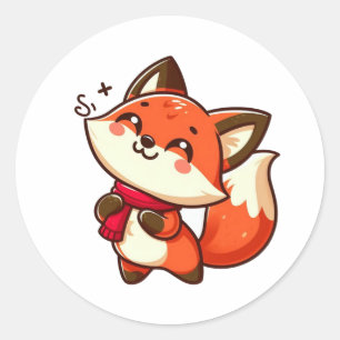 baby fox classic round sticker