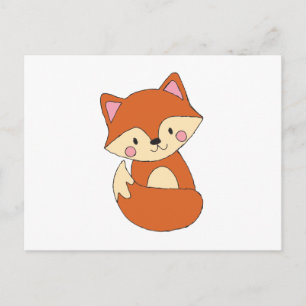Baby Fox Drawing Cute Fox Art Baby Fox Design Postcard