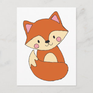 Baby Fox Drawing Cute Fox Art Baby Fox Design Postcard