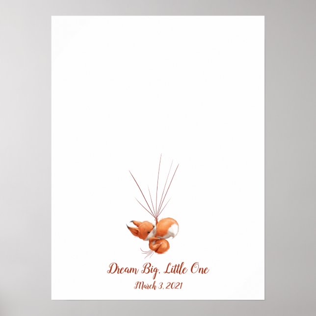Baby Fox Fingerprint Guestbook (Front)