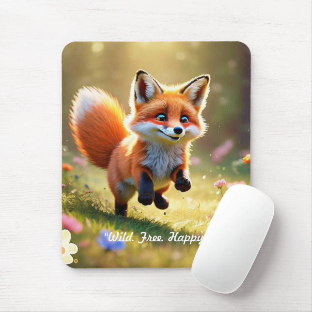 "Baby Fox Frolics" Mouse Pad (With Mouse)