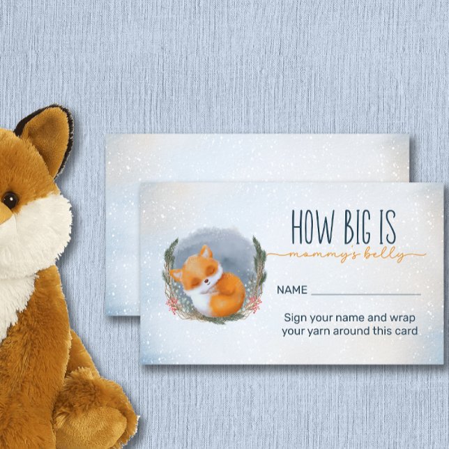 Baby Fox Winter how big is mommy's belly Enclosure Card (Creator Uploaded)