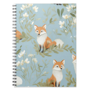 Baby Fox Woodland Pattern Cute Planner Notebook