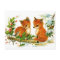 Baby foxes listening to bird