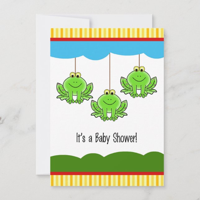 Baby Frogs Baby Shower Invitation (Back)