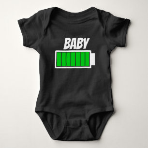Baby Full Energy Battery Power Energy Humour Bodysuit