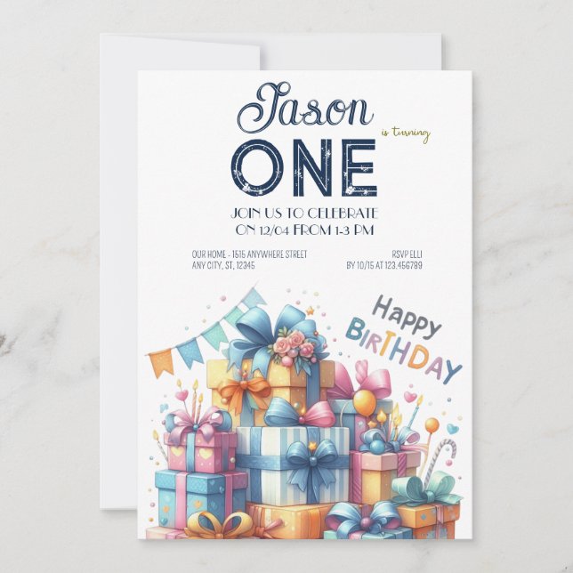 Baby Fun First Birthday Invitation (Front)