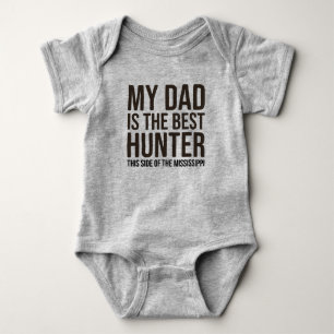Baby Funny Hunting Jersey Bodysuit Shirt by Dad
