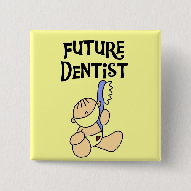 Baby Future Dentist T-shirts and Gifts 2 Inch Square Button (Front)