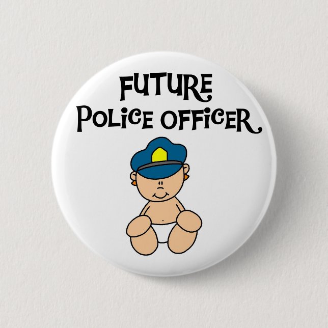 Baby Future Police Officer 2 Inch Round Button (Front)