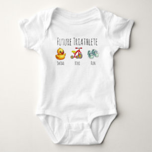Baby Future Triathlete Swimming Running Biking Bodysuit