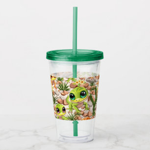 Baby Geckos Cute Cartoon Characters Acrylic Tumbler