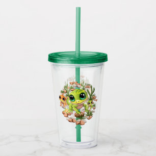 Baby Geckos Cute Cartoon Characters Acrylic Tumbler