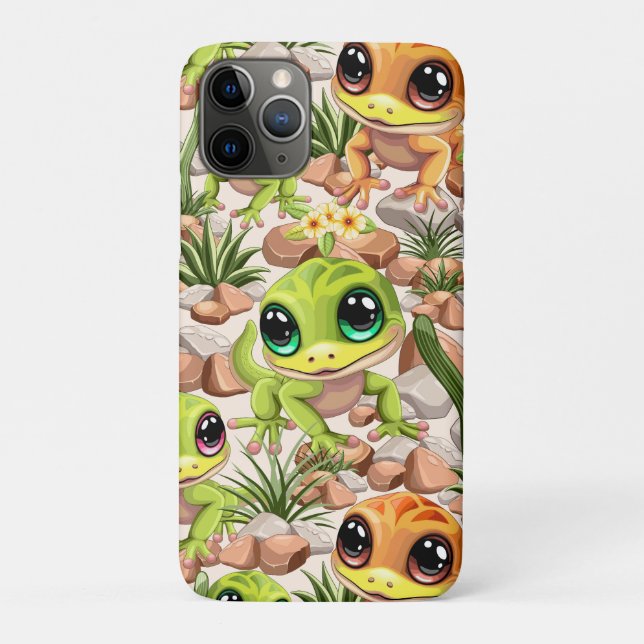 Baby Geckos Cute Cartoon Characters Case-Mate iPhone Case (Back)