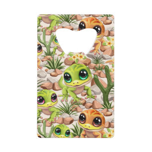 Baby Geckos Cute Cartoon Characters Credit Card Bottle Opener