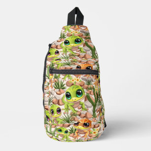 Baby Geckos Cute Cartoon Characters Sling Bag