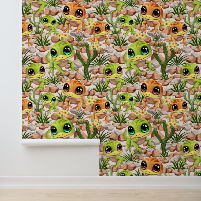 Baby Geckos Cute Cartoon Characters Wallpaper (Application)