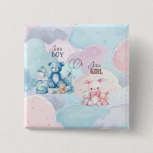 Baby Gender Reveal 2 Inch Square Button