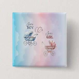 Baby Gender Reveal 2 Inch Square Button