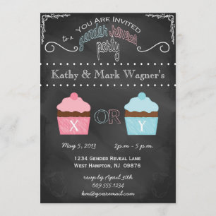 Baby Gender Reveal Invitation in Chalkboard
