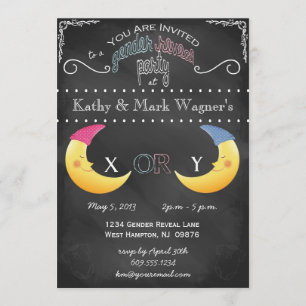 Baby Gender Reveal Invitation in Chalkboard