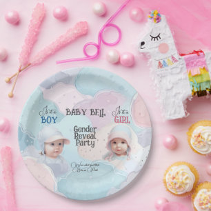 Baby Gender Reveal Invitation Paper Plate
