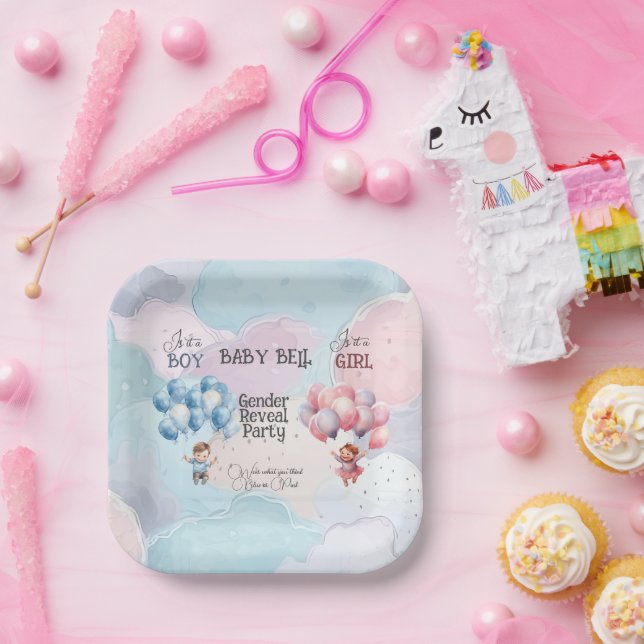 Baby Gender Reveal  Paper Plate (Party)