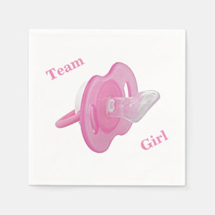 Baby Gender Reveal Party - Team Girl Paper Napkin