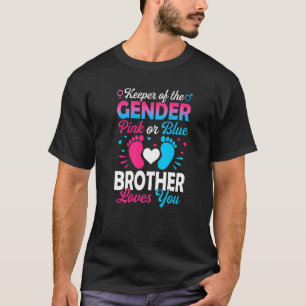 Baby Gender Reveal Shower Pink Or Blue Brother Lov T-Shirt