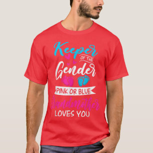 Baby Gender Reveal Shower Pink Or Blue Grandmother T-Shirt